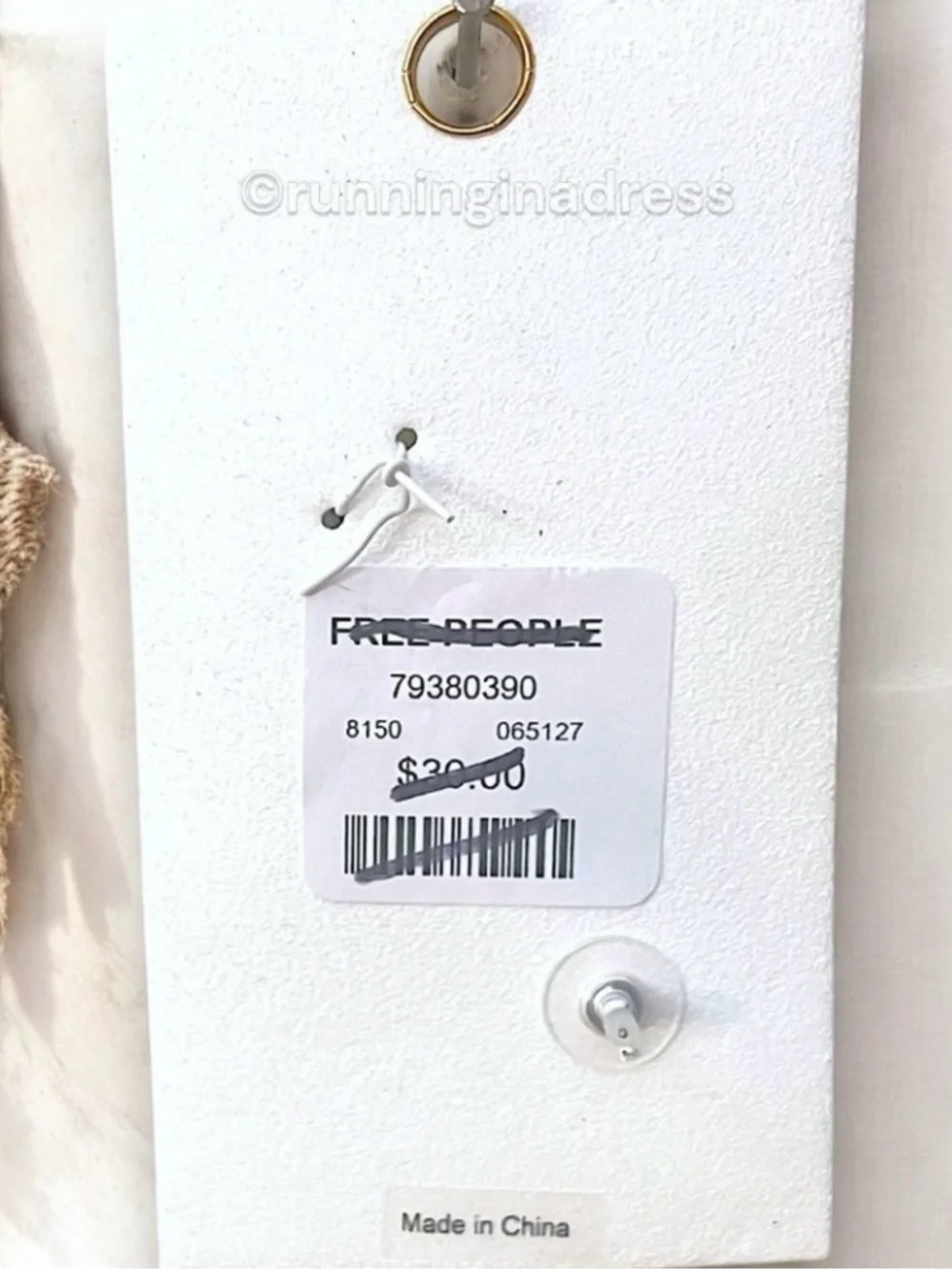 Free People Ear Party Chain Cuff Earring NWT Gunmetal Amber Orange Rhinestone